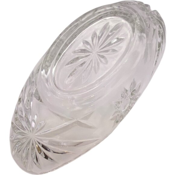 VINTAGE ANCHOR HOCKING STAR OF DAVID GONDOLA BOAT DISH 9-1/4” CLEAR GLASS - Picture 4 of 6